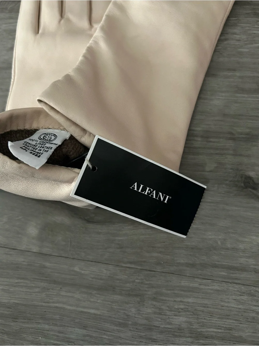 Al Fante cashmere-lined leather gloves New size 6.5